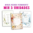 Kit 3 Unid. Miolo Agenda Floral Permanente (Kit 1)