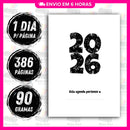 Miolo Impresso Agenda Preta 1DPP 2026 | Tamanho A5 | Papel 90gr